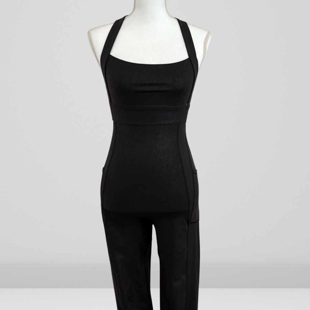 Free People - Almost Famous Black Strappy Jumpsuit